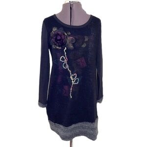 Parkhurst Mixed Media 3D Embroidered Tunic Top/Dress M